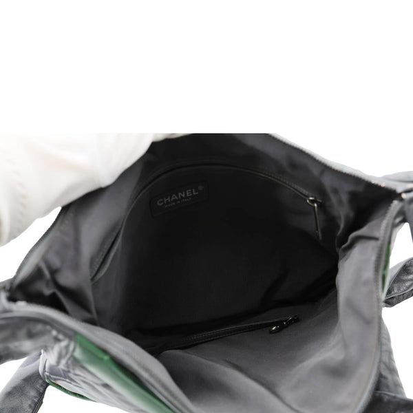 CHANEL Girl Quilted Lambskin Leather Crossbody Bag Grey