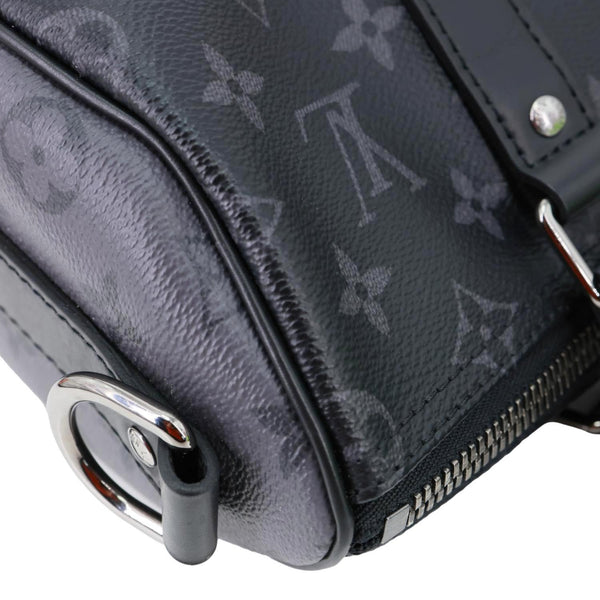 LOUIS VUITTON Keepall 25 Bandouliere Monogram Eclipse Reverse Canvas Satchel Bag Black