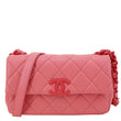 CHANEL My Everything Flap Small Quilted Caviar Leather Shoulder Bag Pink