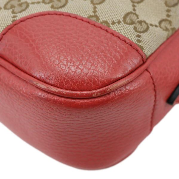 GUCCI Bree GG Canvas Leather Crossbody Bag Red 449413