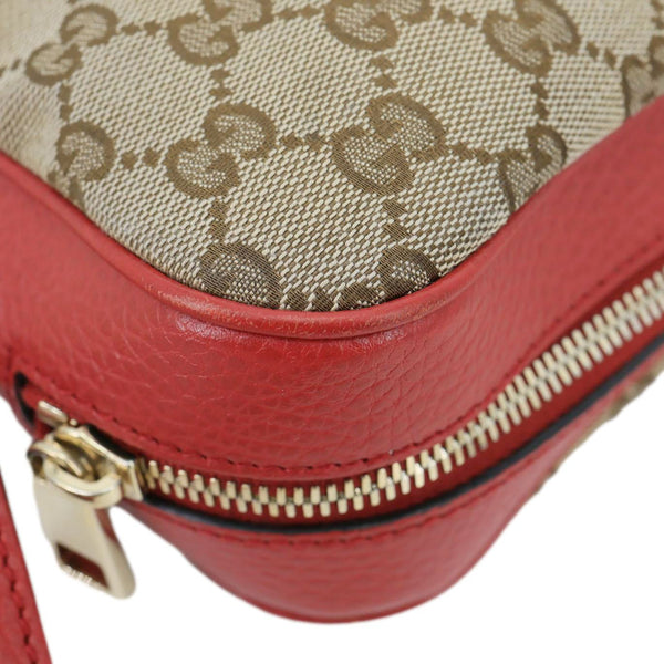 GUCCI Bree GG Canvas Leather Crossbody Bag Red 449413