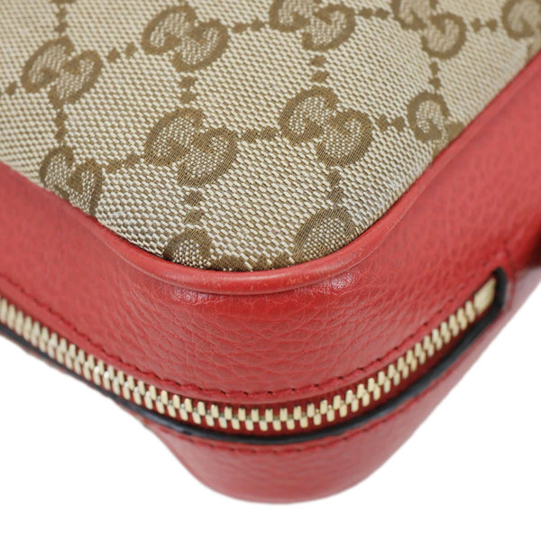 GUCCI Bree GG Canvas Leather Crossbody Bag Red 449413