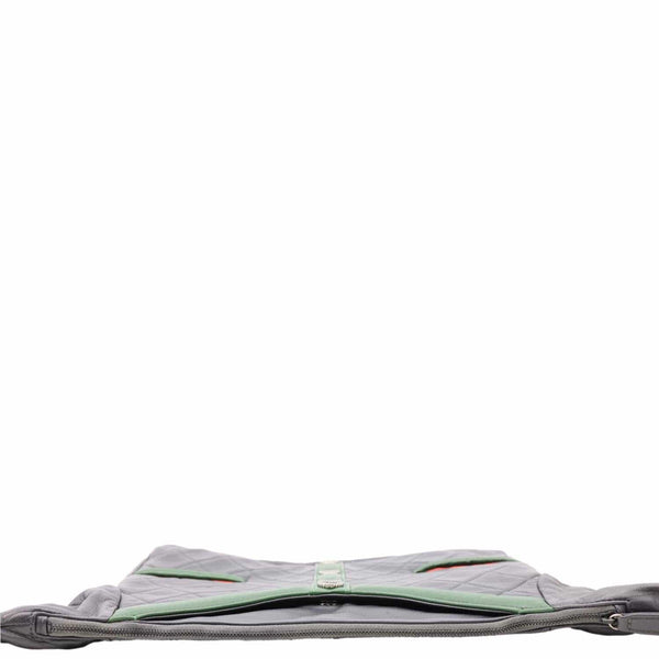 CHANEL Girl Quilted Lambskin Leather Crossbody Bag Grey