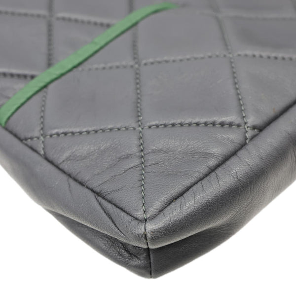 CHANEL Girl Quilted Lambskin Leather Crossbody Bag Grey