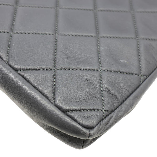 CHANEL Girl Quilted Lambskin Leather Crossbody Bag Grey