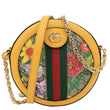 GUCCI Ophidia Mini Flora GG Round Supreme Monogram Web Crossbody Bag Yellow 550618