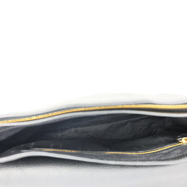 VERSACE Medusa Head Leather Messenger Bag Black