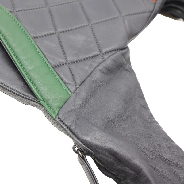 CHANEL Girl Quilted Lambskin Leather Crossbody Bag Grey