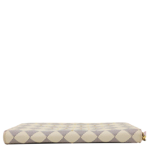 LOUIS VUITTON Studded Clemence Damier Azur Wallet Rose Ballerine