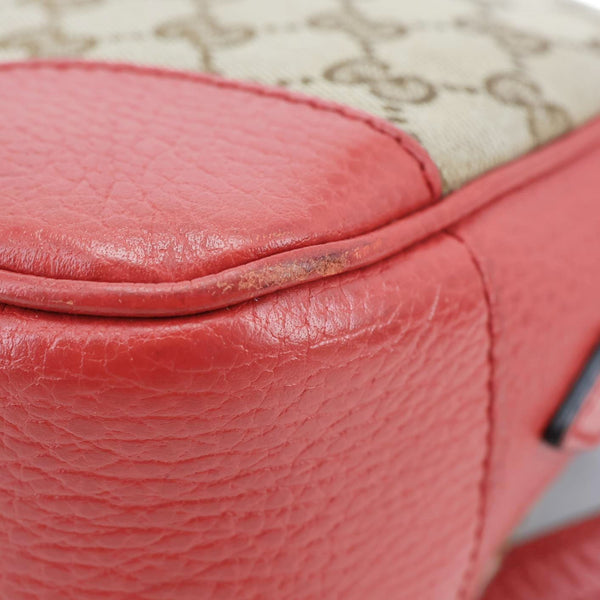 GUCCI Bree GG Canvas Leather Crossbody Bag Red 449413