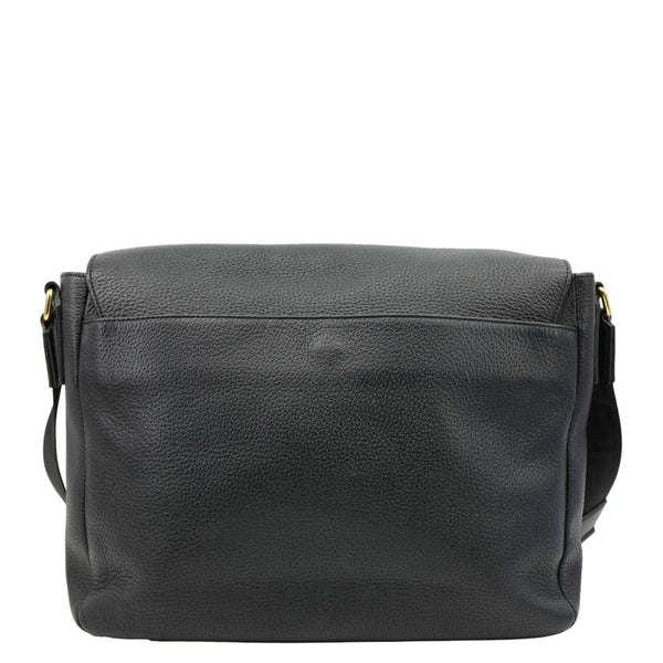 VERSACE Medusa Head Leather Messenger Bag Black