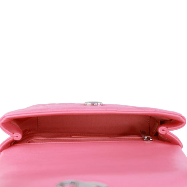 CHANEL My Everything Flap Small Quilted Caviar Leather Shoulder Bag Pink