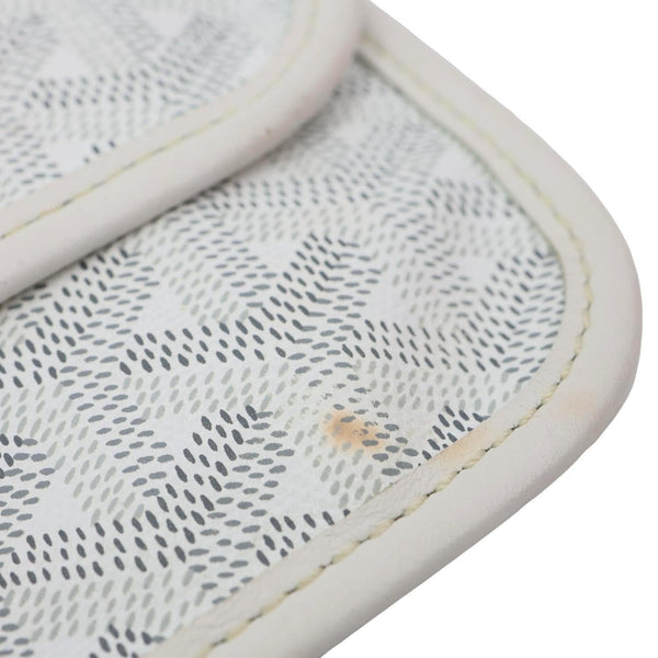 GOYARD Saint Louis GM Chevron Print Canvas Tote Bag White