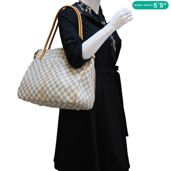 LOUIS VUITTON Figheri GM Damier Azur Shoulder Bag White