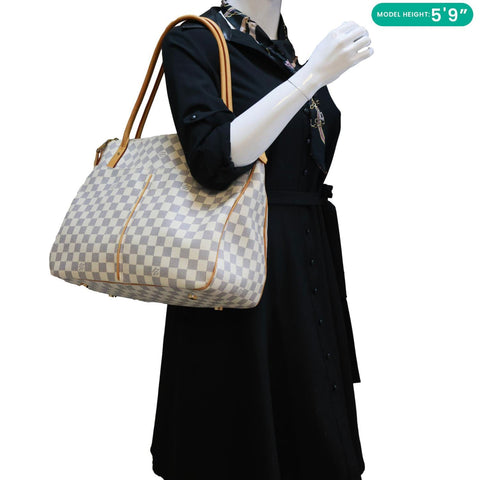 LOUIS VUITTON Figheri GM Damier Azur Shoulder Bag White