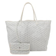 GOYARD Saint Louis GM Chevron Print Canvas Tote Bag White