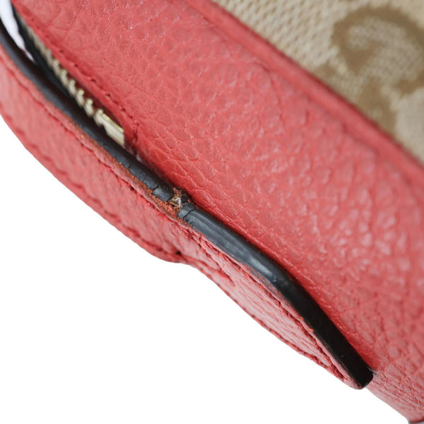 GUCCI Bree GG Canvas Leather Crossbody Bag Red 449413