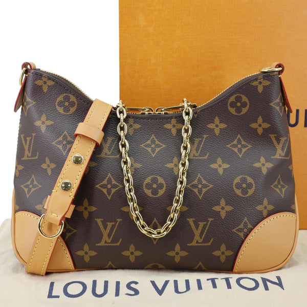 LOUIS VUITTON Boulogne PM Monogram Canvas Shoulder Bag Brown