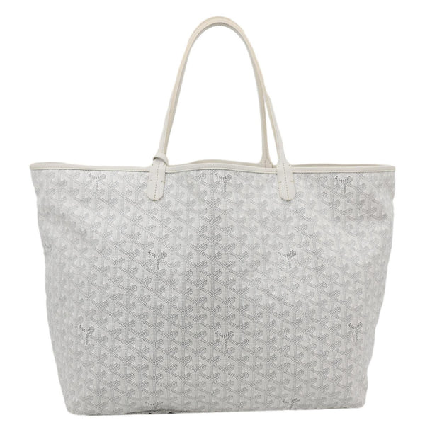 GOYARD Saint Louis GM Chevron Print Canvas Tote Bag White