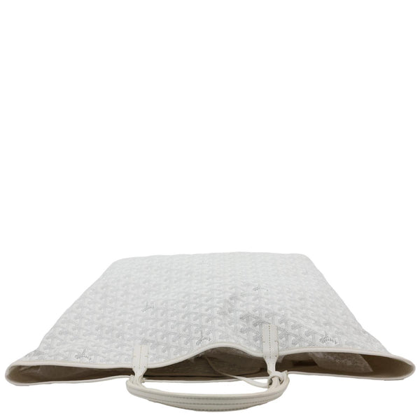 GOYARD Saint Louis GM Chevron Print Canvas Tote Bag White