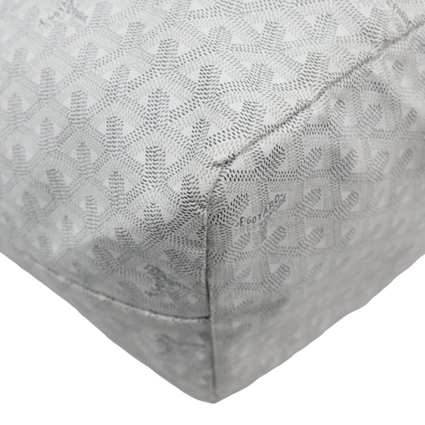 GOYARD Saint Louis GM Chevron Print Canvas Tote Bag White