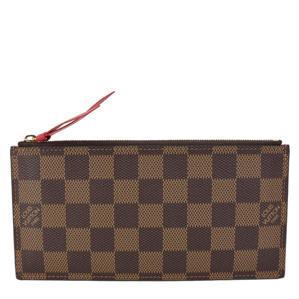 LOUIS VUITTON Felicie Zippered Damier Ebene Canvas Insert Pouch Brown