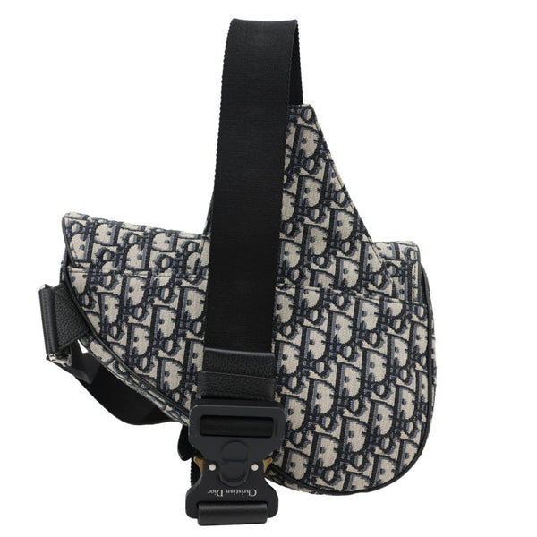 CHRISTIAN DIOR Saddle Oblique Jacquard Crossbody Bag Grey