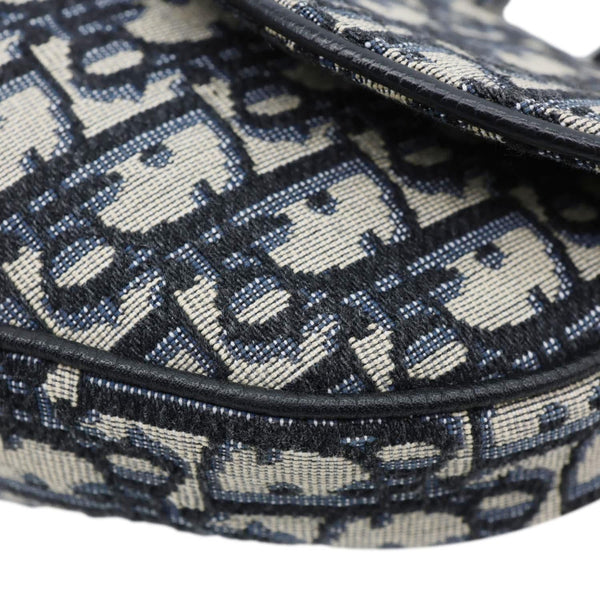 CHRISTIAN DIOR Saddle Oblique Jacquard Crossbody Bag Grey