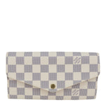 LOUIS VUITTON Sarah Damier Azur Wallet White