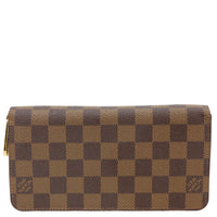 LOUIS VUITTON Damier Ebene Zippy Wallet Brown