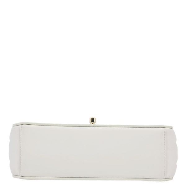 CHANEL See Through Flap Small Lambskin Leather Shoulder Bag White