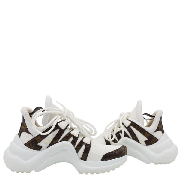 LOUIS VUITTON Archlight Mesh and Monogram Sneakers White Size 36.5
