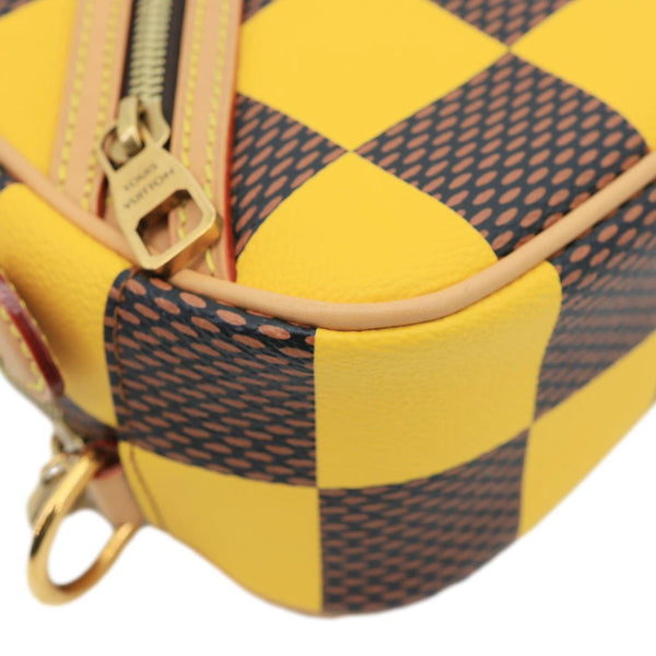 LOUIS VUITTON Volcano Damier Pop Chess Canvas Messenger Bag Yellow