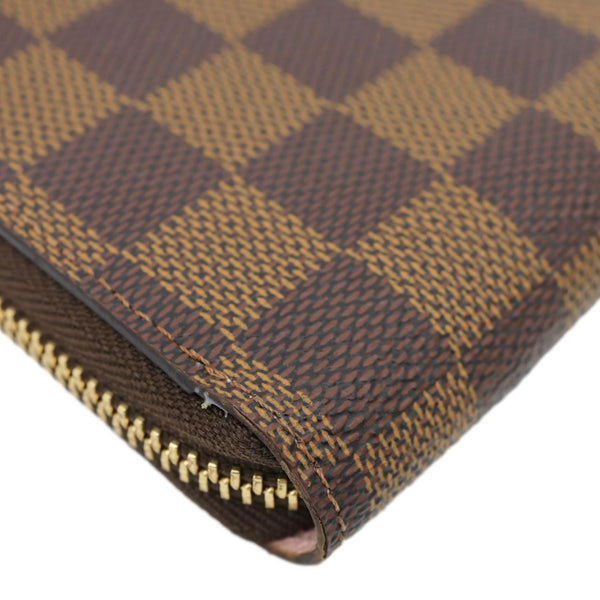 LOUIS VUITTON Damier Ebene Zippy Wallet Brown