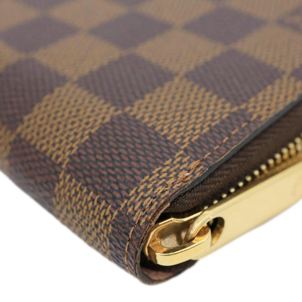 LOUIS VUITTON Damier Ebene Zippy Wallet Brown