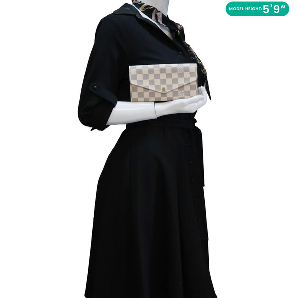 LOUIS VUITTON Sarah Damier Azur Wallet White