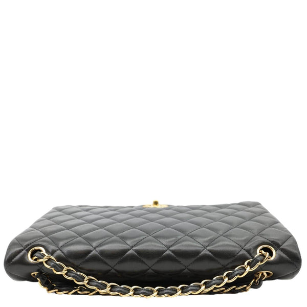 CHANEL Maxi Classic Double Flap Calfskin Leather Shoulder Bag Black