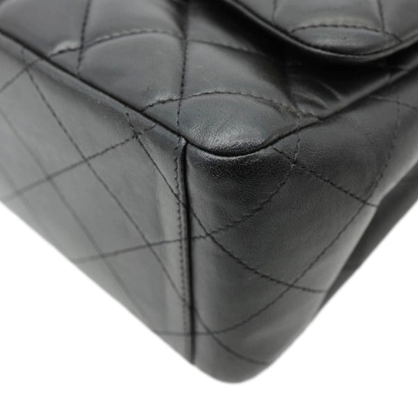 CHANEL Maxi Classic Double Flap Calfskin Leather Shoulder Bag Black