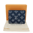 Louis Vuitton Monogram Shadow Porte Feuille Multiple Navy Blue Wallet