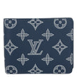 LOUIS VUITTON Porte Feuille Multiple Monogram Shadow Wallet Navy Blue