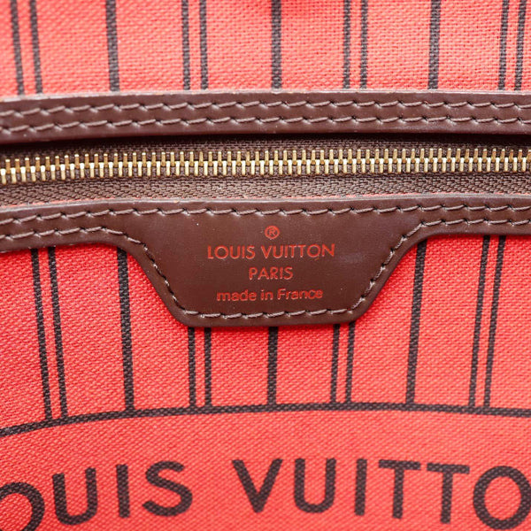 LOUIS VUITTON Neverfull MM Damier Ebene Shoulder Bag Brown