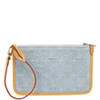 LOUIS VUITTON Monogram Denim Pochette Wristlet Light Blue