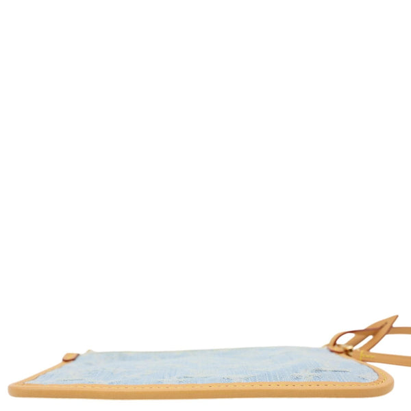 LOUIS VUITTON Monogram Denim Pochette Wristlet Light Blue