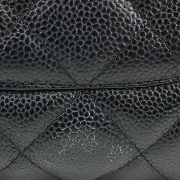 CHANEL PST Petite Quilted Caviar Leather Shopping Tote Black