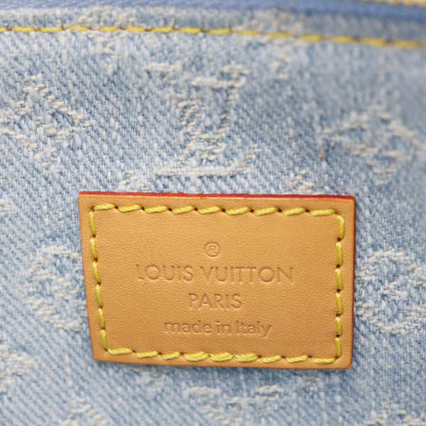LOUIS VUITTON Monogram Denim Pochette Wristlet Light Blue