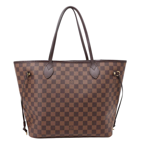 LOUIS VUITTON Neverfull MM Damier Ebene Shoulder Bag Brown