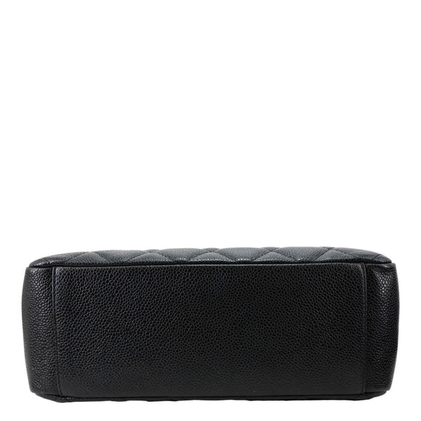 CHANEL PST Petite Quilted Caviar Leather Shopping Tote Black