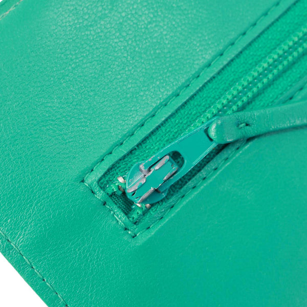 CHANEL Boy Flap Leather Wallet On Chain Crossbody Bag Green