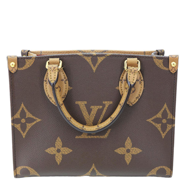 LOUIS VUITTON Onthego PM Giant Monogram Reverse Canvas Shoulder Bag Brown
