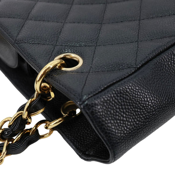 CHANEL PST Petite Quilted Caviar Leather Shopping Tote Black
